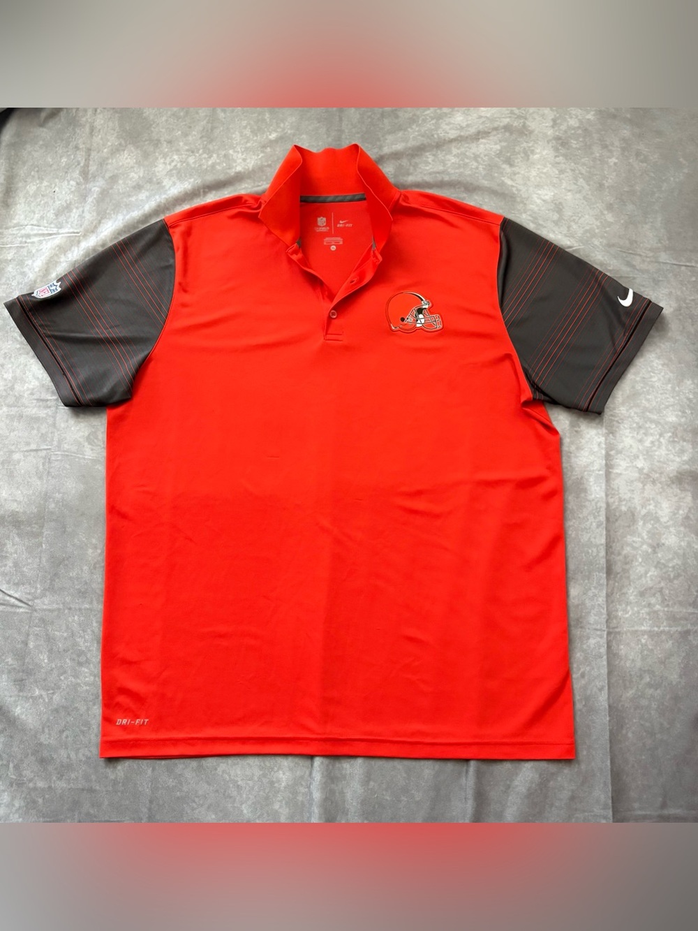 Official Nike NFL Cleveland Browns Contrast Sleeve On-Field Dri‑Fit Polo – XL